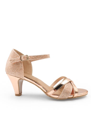 Where's That From Artemis Mid High Heel In Champagne Glitter