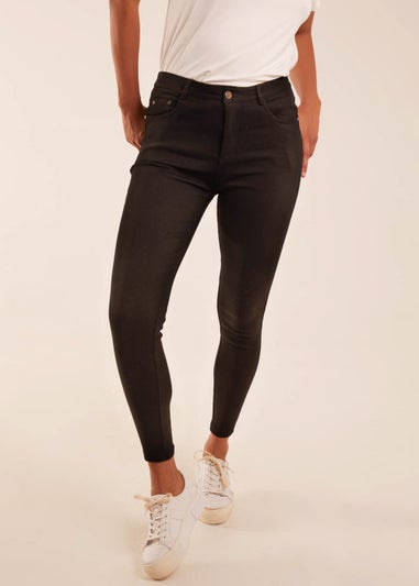 Blue Vanilla Black Fleece Lined Mid Rise Skinny Ankle Jeans