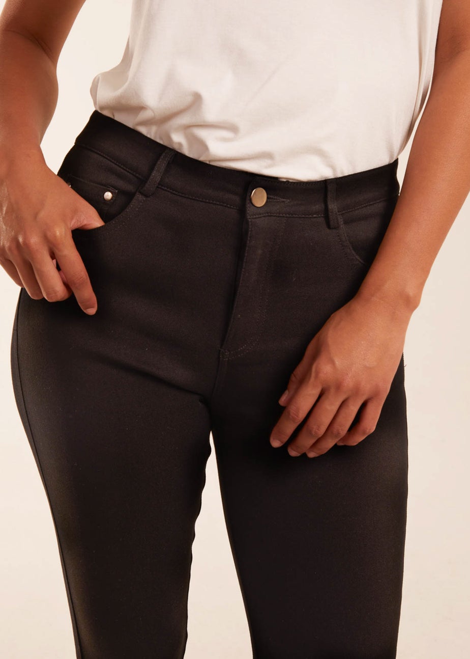 Blue Vanilla Black Fleece Lined Mid Rise Skinny Ankle Jeans