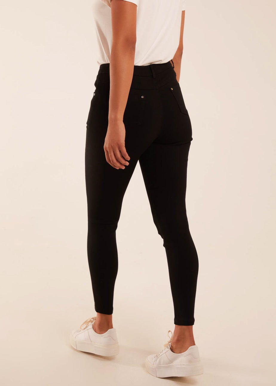 Blue Vanilla Black Fleece Lined Mid Rise Skinny Ankle Jeans