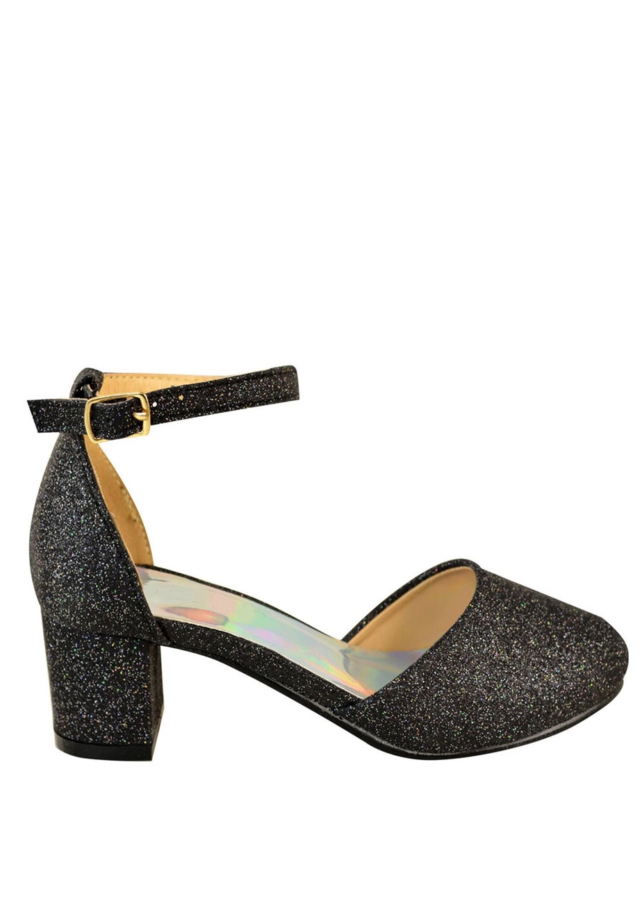 Where's That From Kids Black Glitter Abena Closed Toe Sandals
