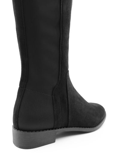 Where's That From Black Suede Parker Knee High Boots