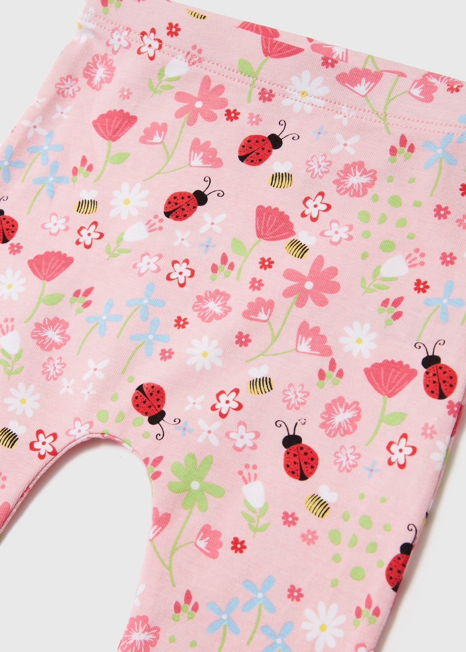 Baby Pink Floral Print Leggings (Newborn- 23mths)