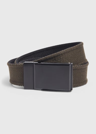 Khaki Reversible Canvas Belt