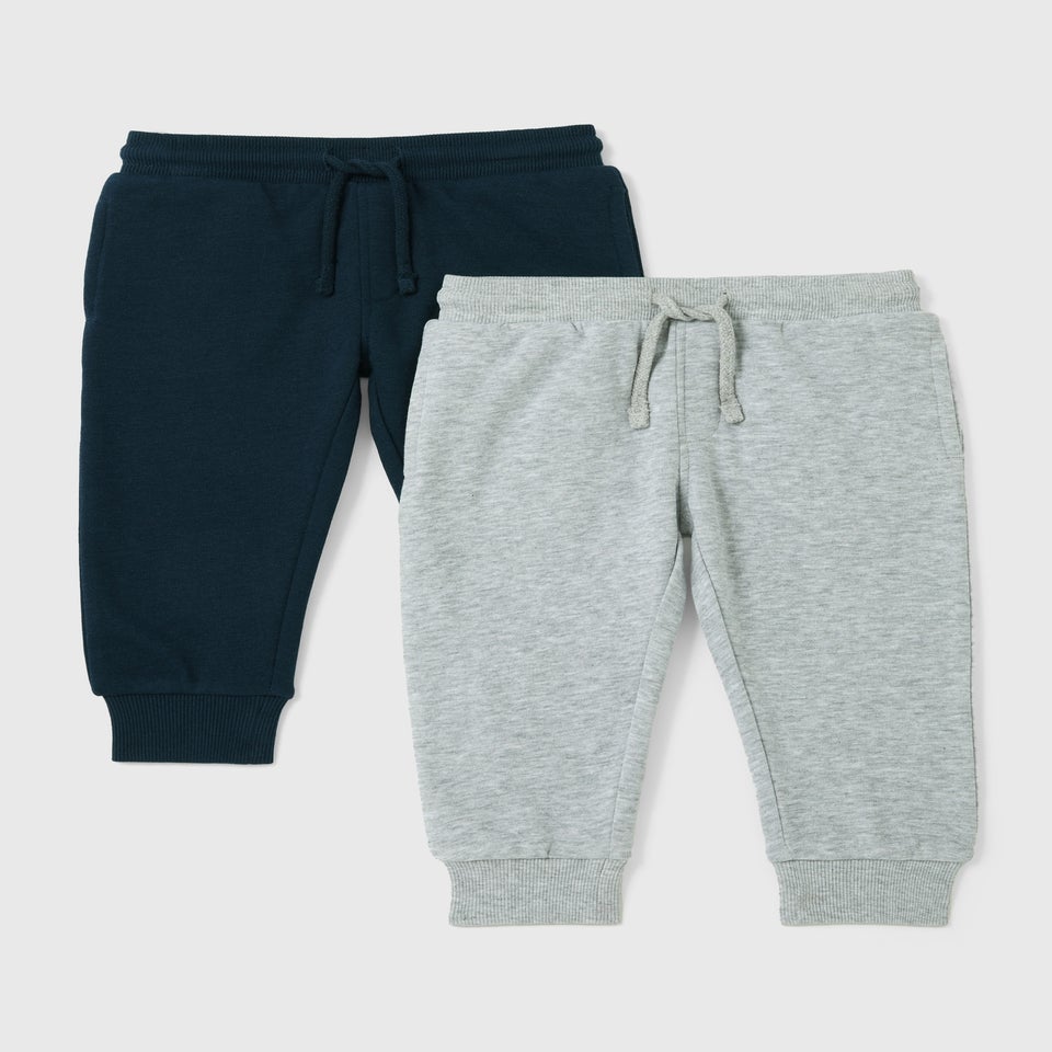 2 Pack Boys Navy & Grey Joggers (1-7yrs)