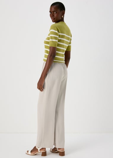 Et Vous Cream Wide Leg Trousers