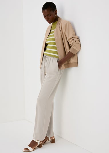 Et Vous Cream Wide Leg Trousers
