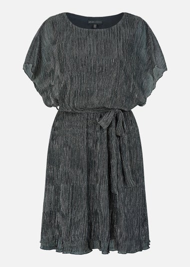 Mela Sparkle Kimono Sleeve Skater Dress In Black