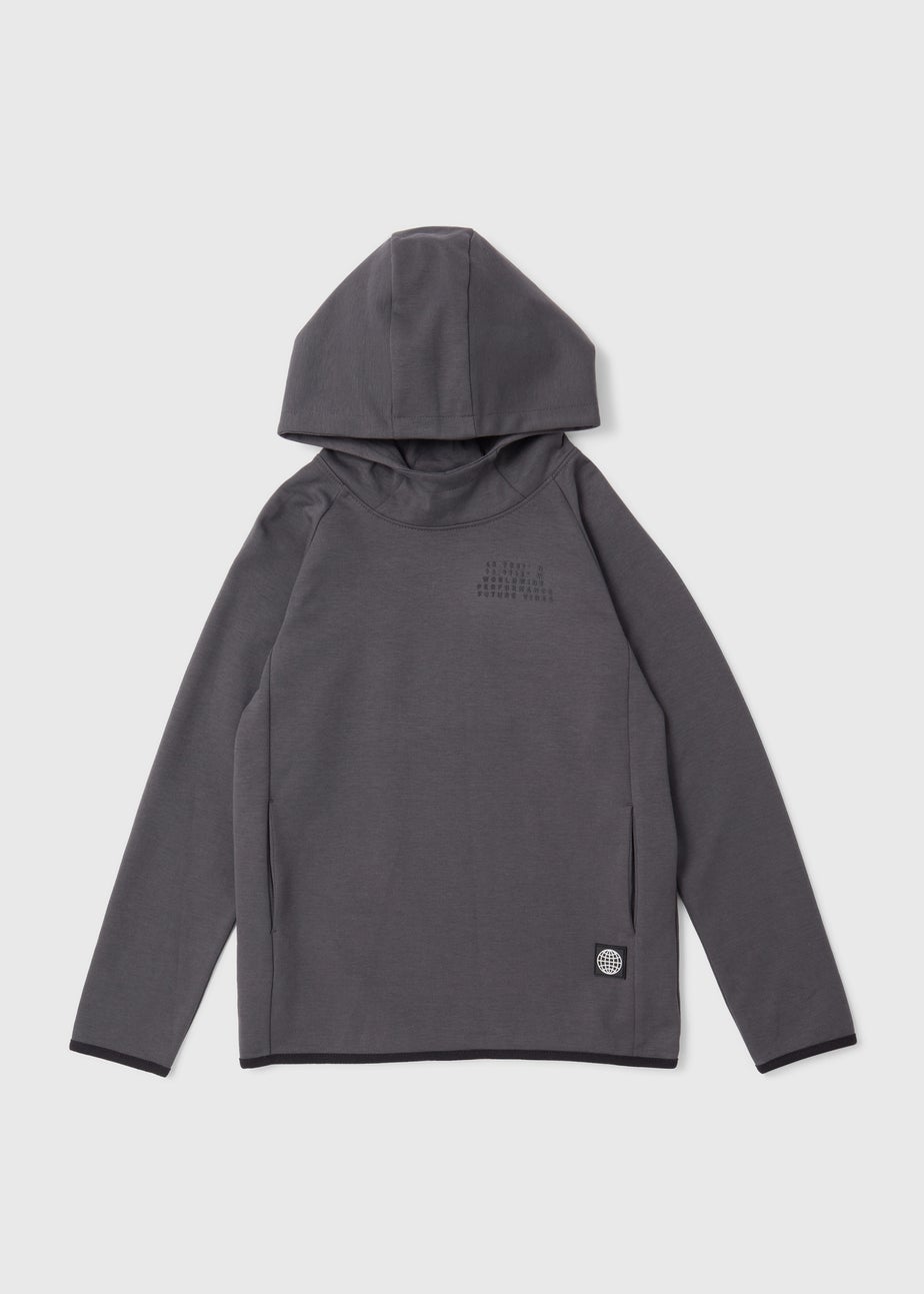 Boys Charcoal interlock Hoodie (7-13yrs)