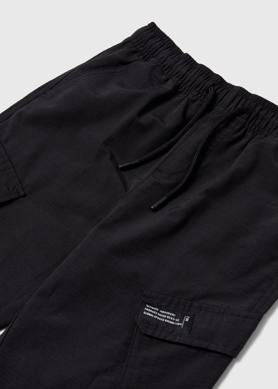 Boys Black Ripstop Cargo Pants (7-13yrs)