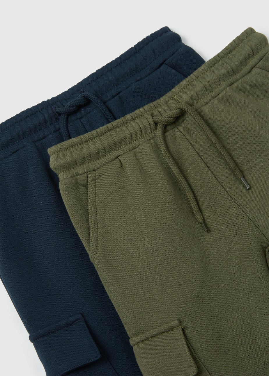 Boys 2 Pack Navy & Green Joggers (1-7yrs)