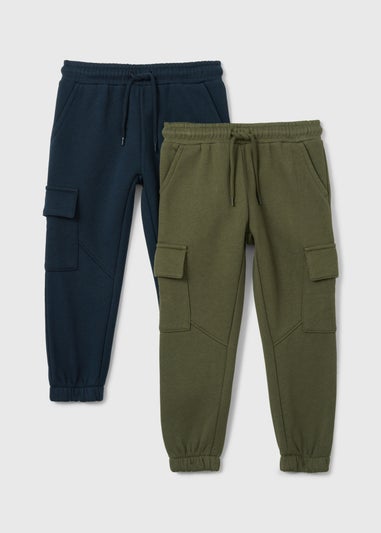 Boys 2 Pack Navy & Green Joggers (1-7yrs)