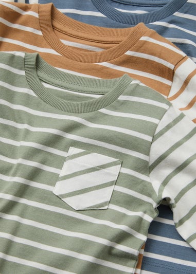 3 Pack Boys Stripe Long Sleeve T-Shirt (1-7yrs)