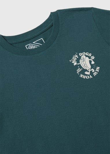 Boys Green New York Hotdog T-Shirt (7-13yrs)