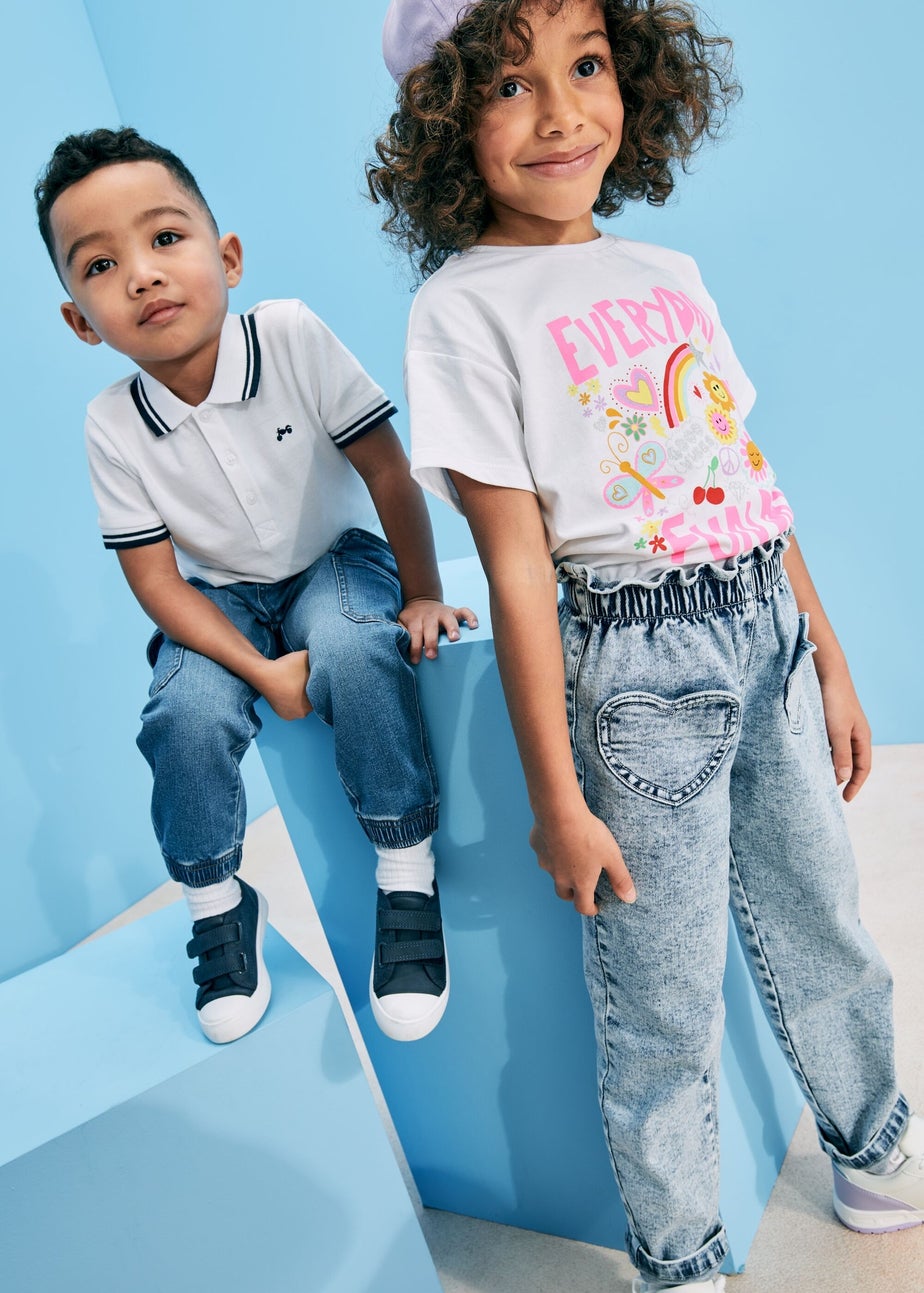 Boys White Casual Polo Shirt (1-7yrs)