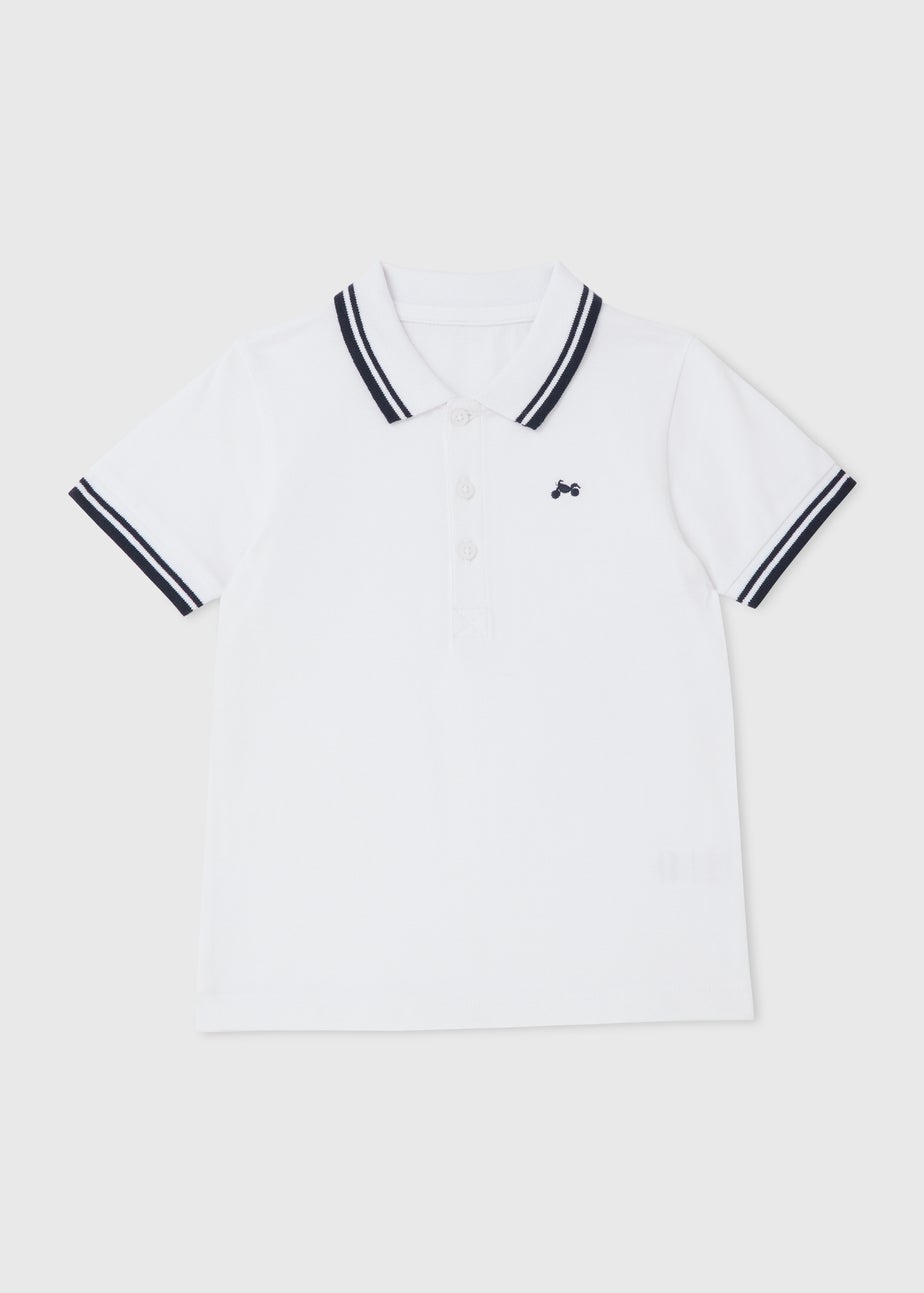 Boys White Casual Polo Shirt (1-7yrs)