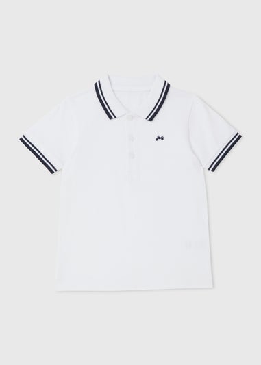 Boys White Casual Polo Shirt (1-7yrs)