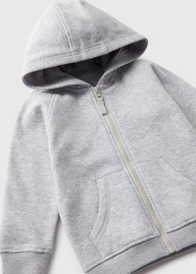 Boys Grey Zip Up Hoodie (1-7yrs)