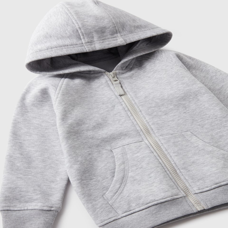 Boys Grey Zip Up Hoodie (1-7yrs)