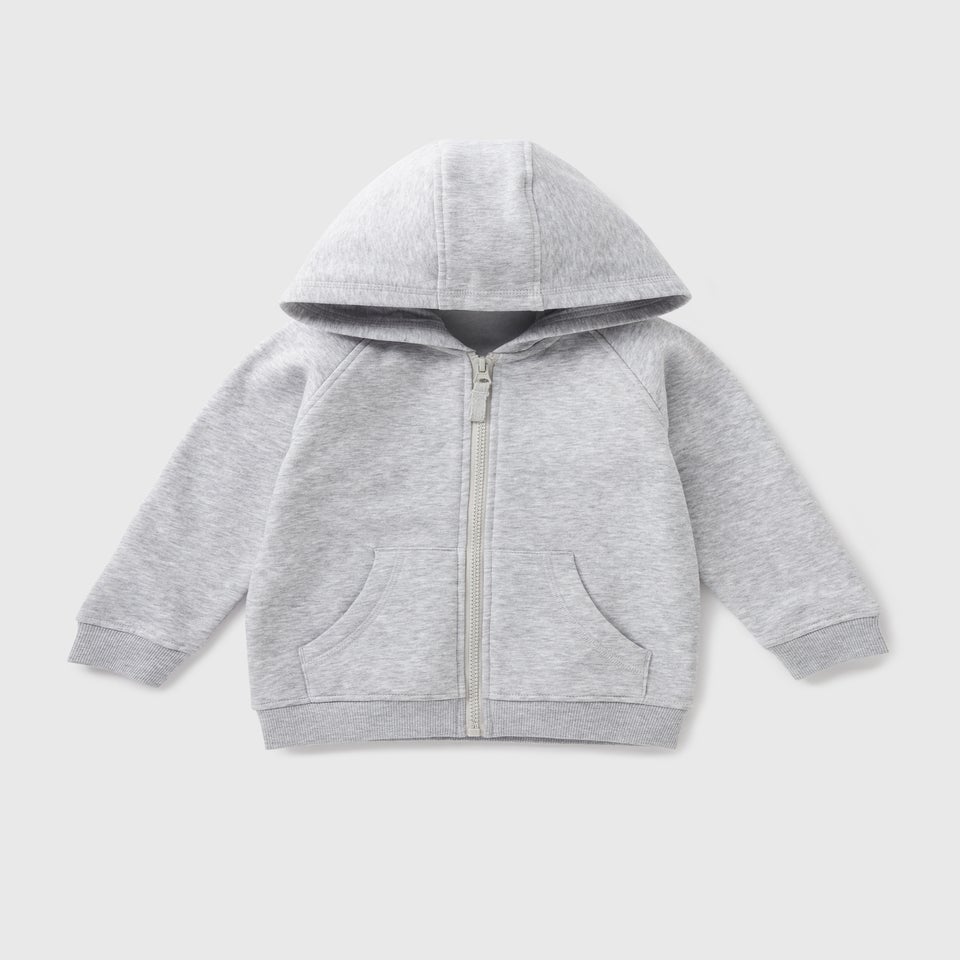 Boys Grey Zip Up Hoodie (1-7yrs)
