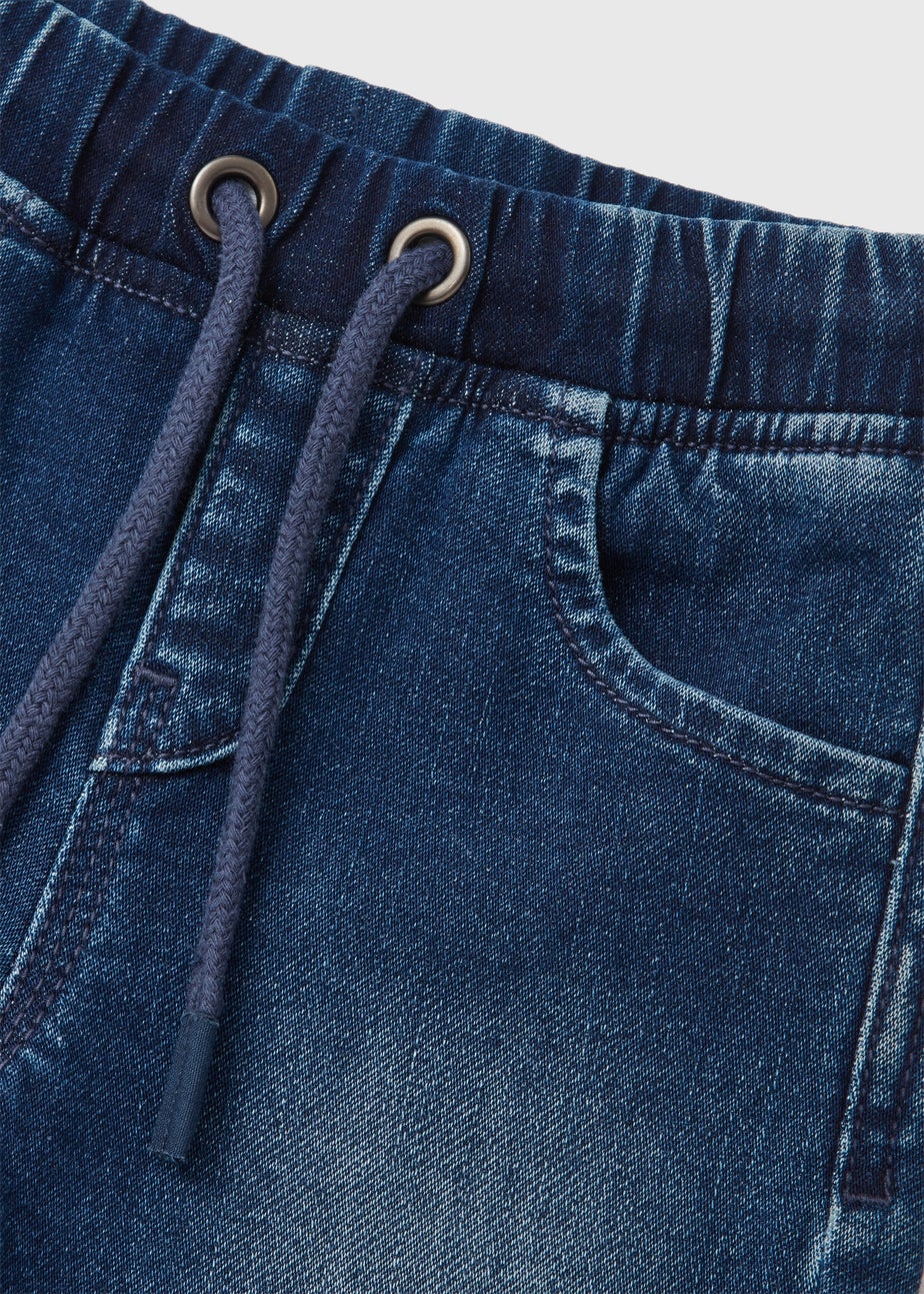 Boys Blue Cuffed Jean Style Joggers (1-7yrs)