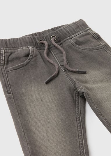 Boys Grey Knitted Cuffed Jeans Joggers (1-7yrs)