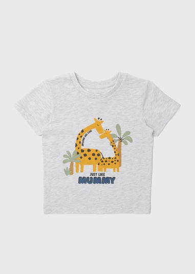 Grey Marl Just Like Mummy T-Shirt (1- 7yrs)
