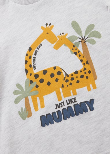 Grey Marl Just Like Mummy T-Shirt (1- 7yrs)