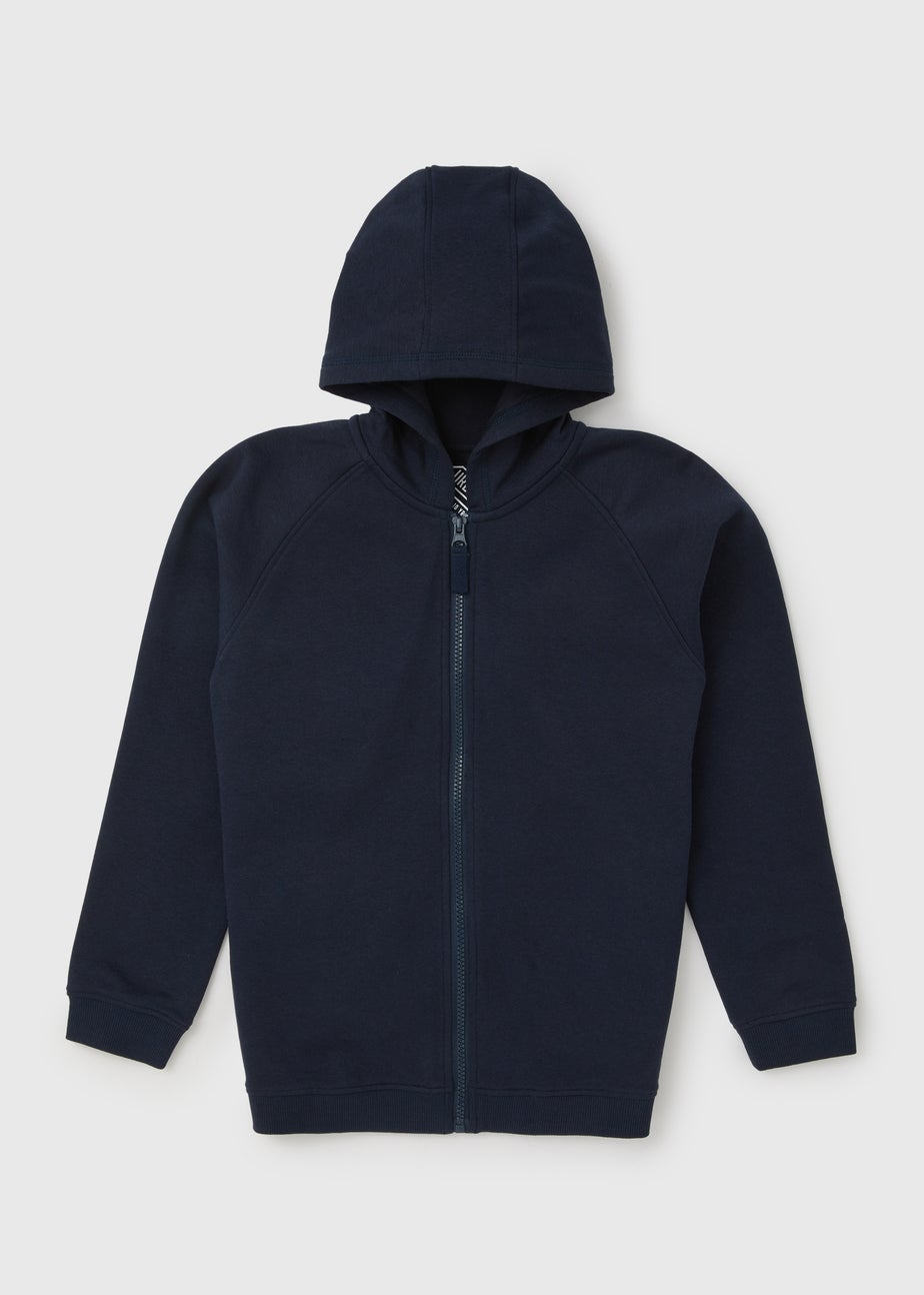 Boys Navy Zip Up Hoodie (7-13yrs)