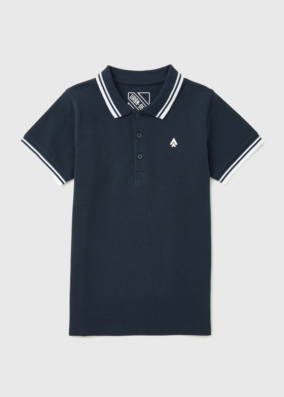 Boys Navy Cotton Polo Shirt (7-13yrs)
