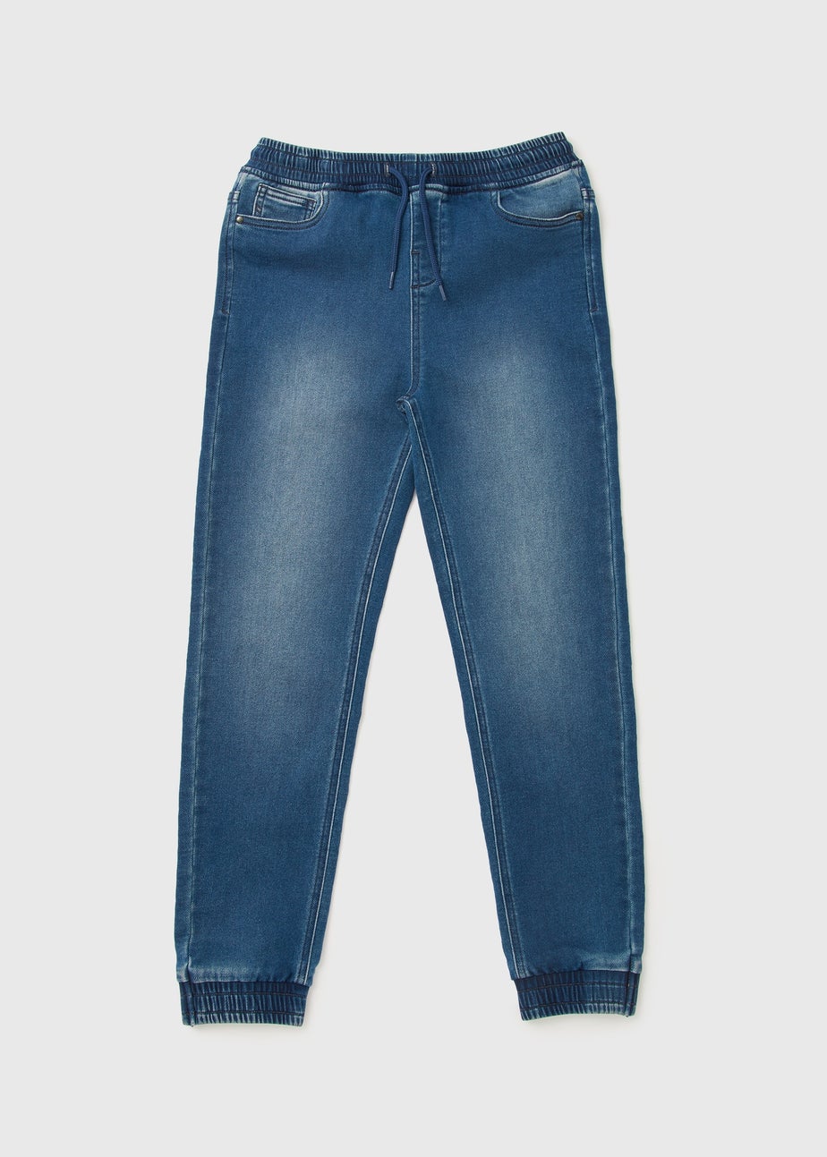 Boys Blue Rib Jersey Denim Jeans (7-13yrs)
