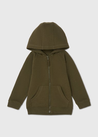 Boys Khaki Zip Up Hoodie (1-7yrs)