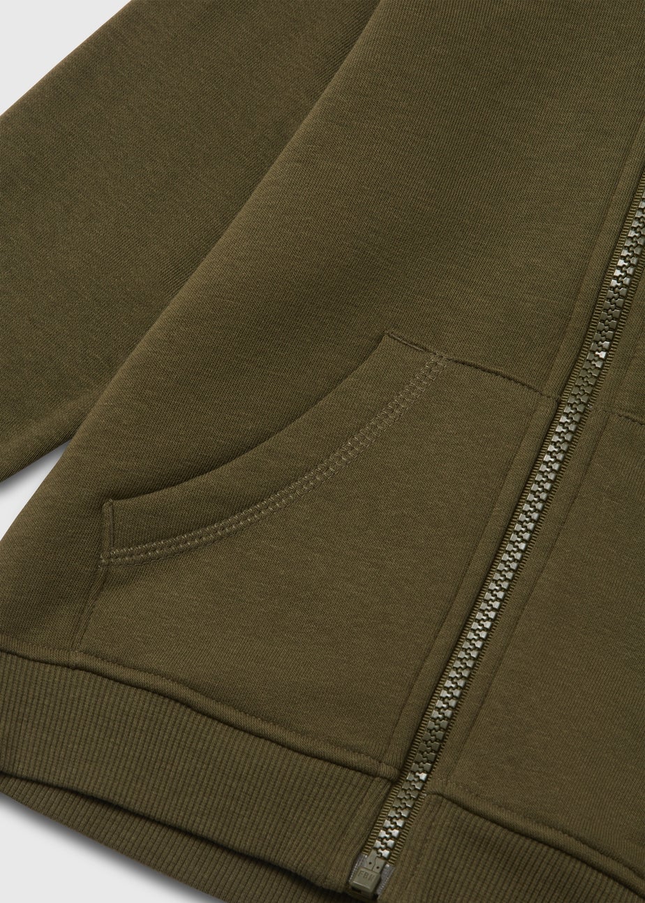 Boys Khaki Zip Up Hoodie (1-7yrs)