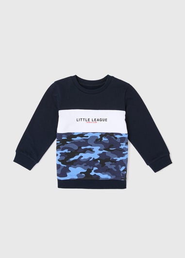 Boys Navy Camo Cut & Sew Sweatshirt (1-7yrs)