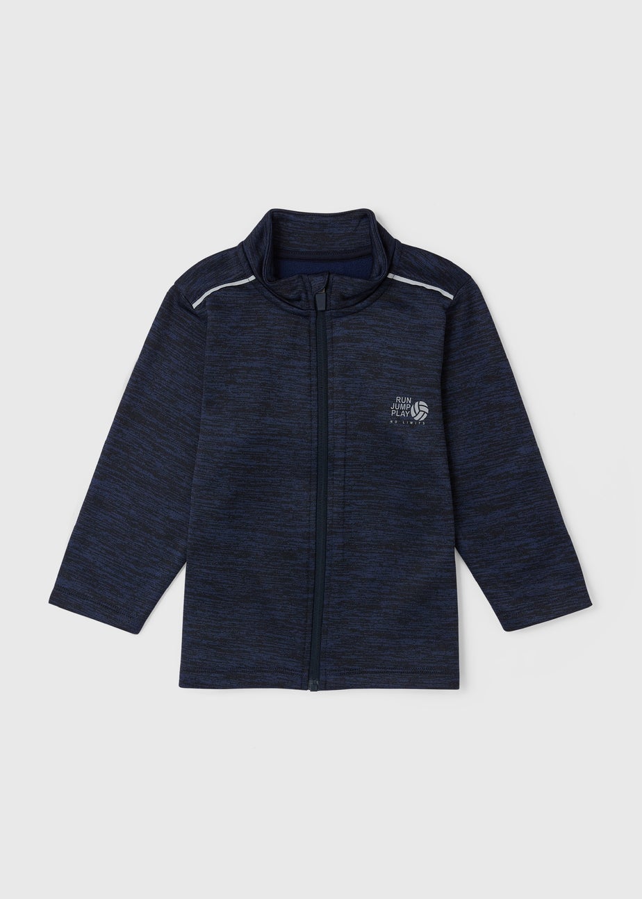Boys Navy Zip Up Sports Fleece (1-7yrs)