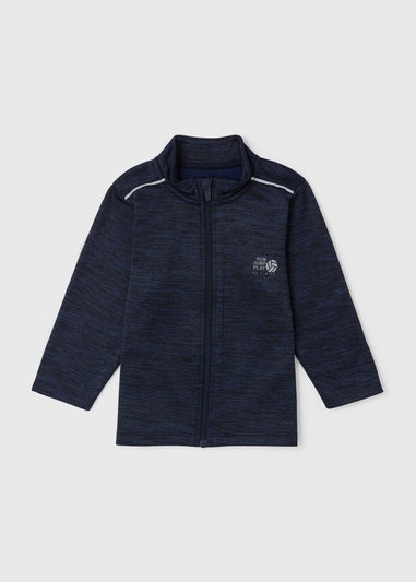 Boys Navy Zip Up Sports Fleece (1-7yrs)