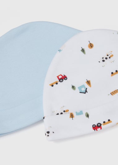 2 Pack Blue Farm Hat (Newborn-6mths)