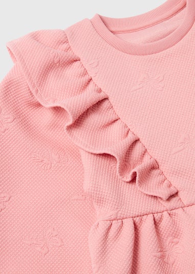Girls Pink Jacquard Dress (1-7yrs)
