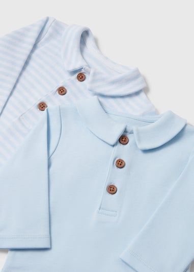 2 Pack Baby Blue Bodysuits (Tiny Baby-18mths)