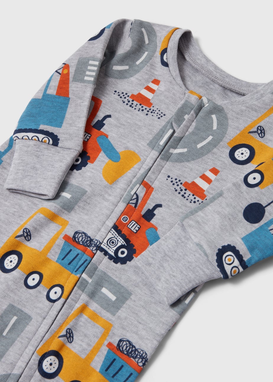 Boys Grey Cars Sleepsuit (Newborn- 18mths)