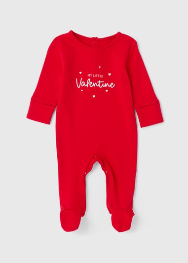 Girls Red Valentine Sleepsuit (Newborn-18mths)