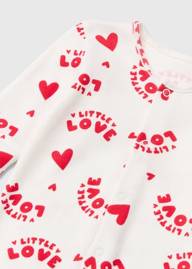 Baby Cream Little Love Sleepsuit (Newborn-18 Mths)