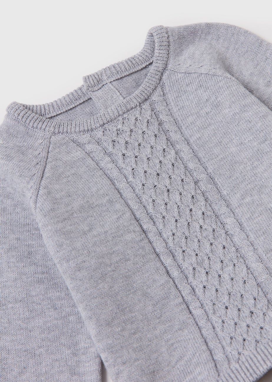 Baby 2 Pack Grey Knitted Set (Tiny Baby-12mths)