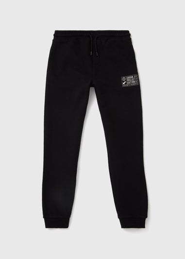 Boys Black Urban Printed Joggers (7-13yrs)