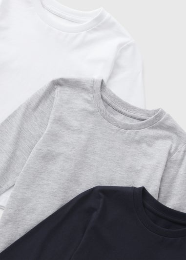 3 Pack Boys Monochrome Long Sleeve T-Shirts (1-7yrs)