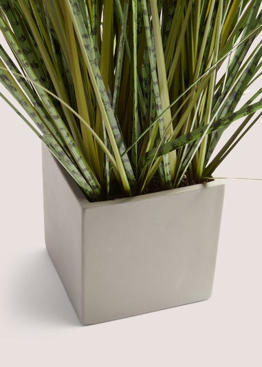 Grey Pot With Grass