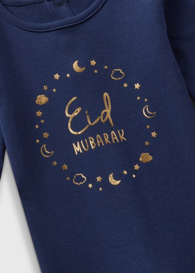 Baby Navy Happy Eid Sleepsuit (Newborn-18mths)