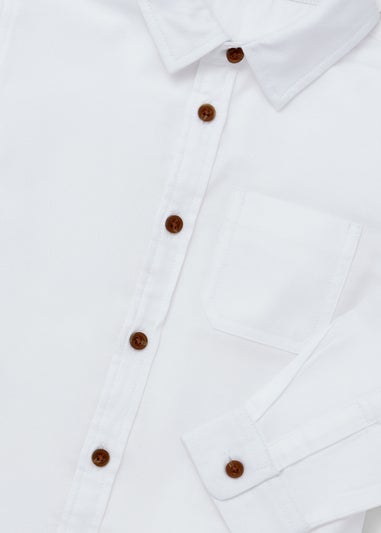 Boys White Plain Twill Shirt (1-7yrs)