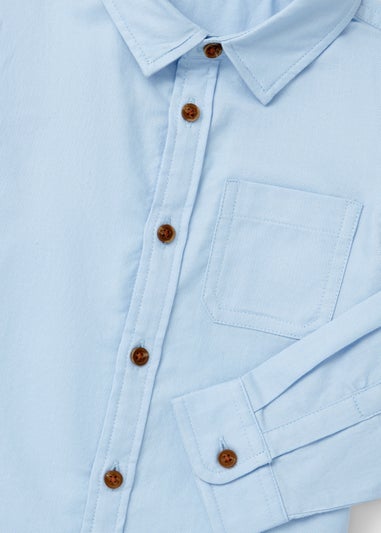 Boys Blue Plain Twill Shirt (1-7yrs)