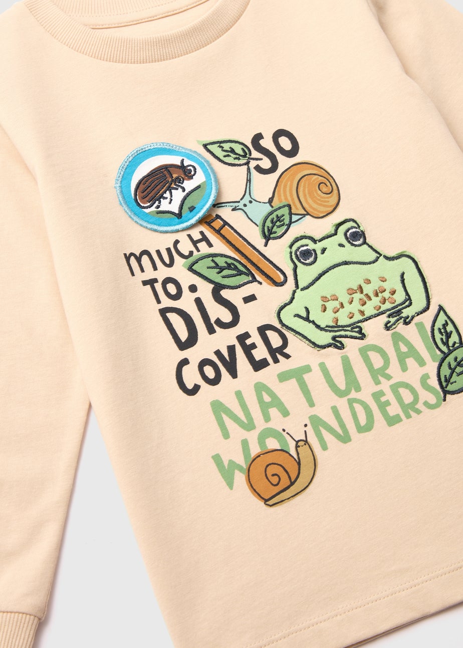 Boys Stone Frog Flap Long Sleeve T-Shirt (1-7yrs)